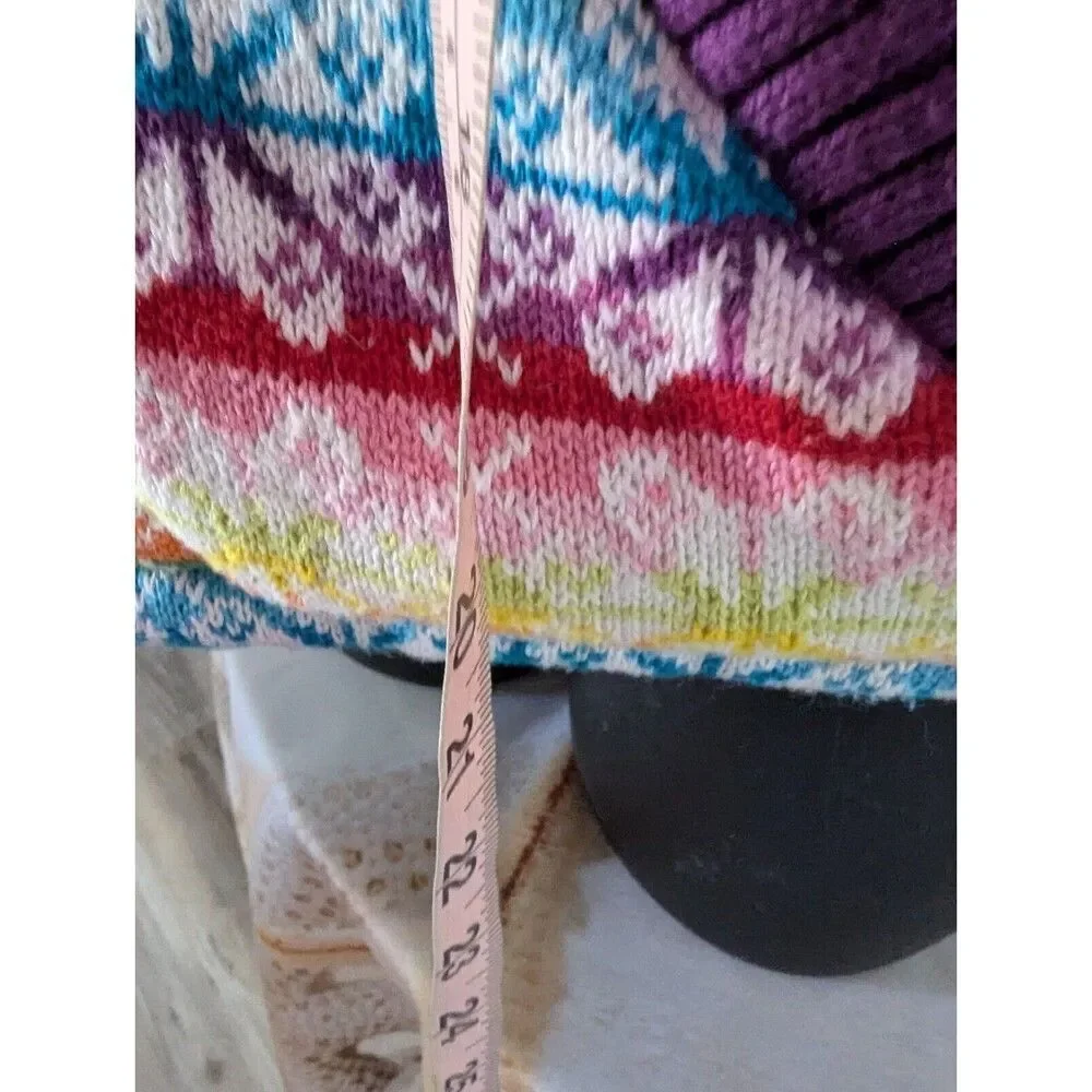 VTG Gap Kids Reversible Vest XL Colorful Snowflakes 1 Side Full Zip 1 Side Purpl